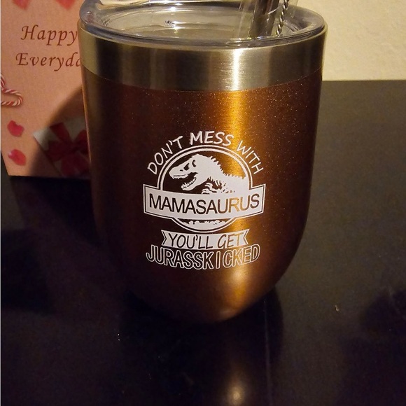 Jurassic park like theme tumbler gold sparkle - Picture 2 of 6